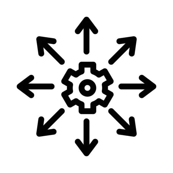 Getriebepfeile Symbol Vektor Umriss Abbildung — Stockvektor