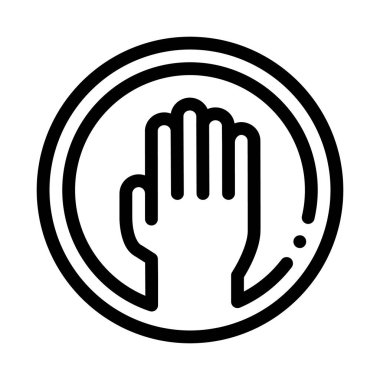 El Yuvarlak Çerçeve Simgesi Vektör Özet Çizimi İllüstrasyonu