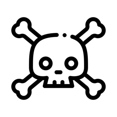 Çapraz Kemik Kurukafa Simgesi Vektör Çizim Çizimi