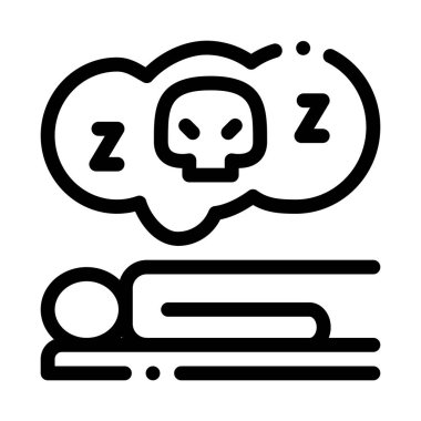 Ölü Uyuyan Adam Simgesi Vektör Özeti Çizimi