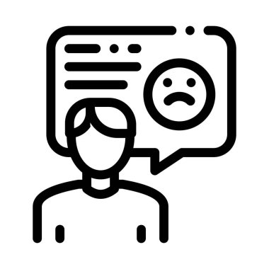 Üzgün Adam Simge Vektör Özeti Resimlemesi