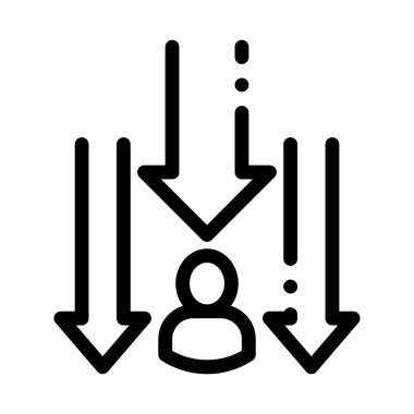Adam Aşağı Oklar Simge Vektör Çizim Çizimi