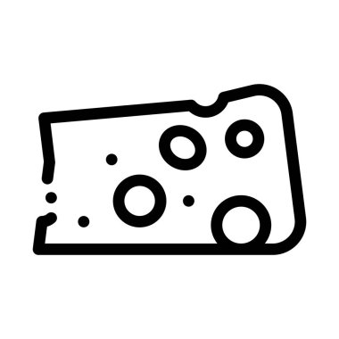 Parça Peynir Simgesi Vektör Çizim Çizimi