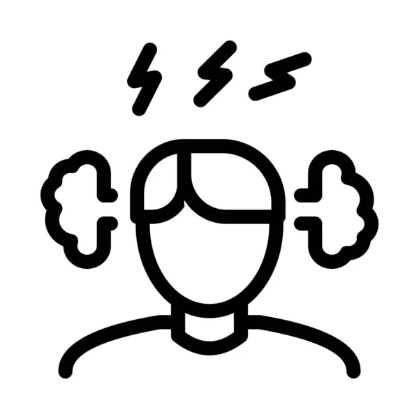 Man Ear Steam Icon Vector Outline Illustration - Stok Vektor