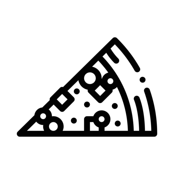 Pieza de Pizza Icono Vector Esquema Ilustración — Vector de stock