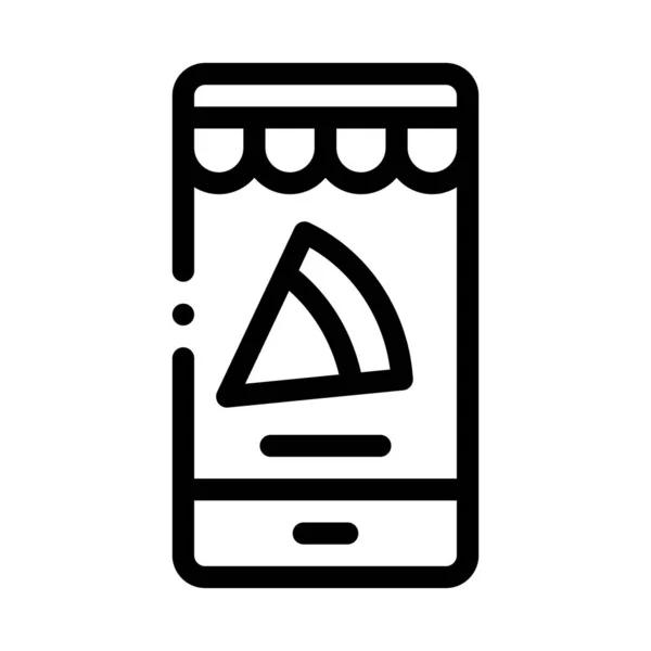 Tranche Icône de téléphone de pizza Illustration vectorielle — Image vectorielle