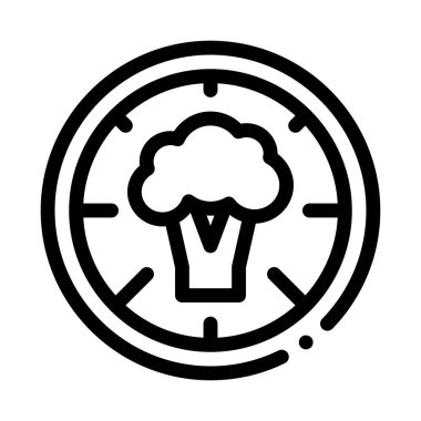 Pizza Brokoli Simgesi Vektör Özeti Çizimi