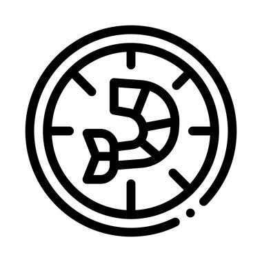 Pizza Karides Simgesi Vektör Özeti Çizimi