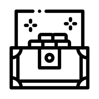 Hazine Sandığı Simgesi Vektör Özeti Çizimi