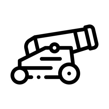 Vintage Cannon Simgesi Vektör Özeti İllüstrasyonu