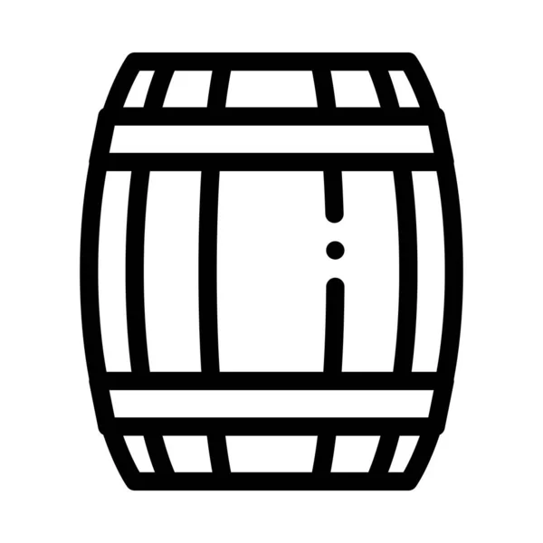 Icono del barril de madera Ilustración del contorno del vector — Vector de stock
