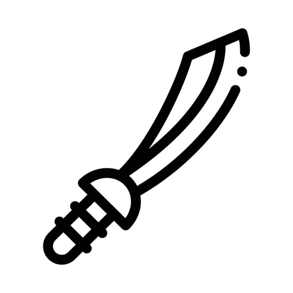 Illustrazione del profilo vettoriale dell'icona a sciabola pirata — Vettoriale Stock