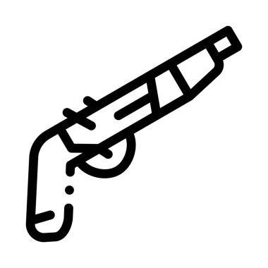 Gun Pistol Simgesi Vektör Çizim Çizimi