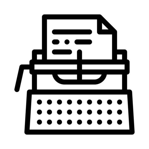 Schriftsteller Schreibmaschine Symbol Vektor Umriss Illustration — Stockvektor