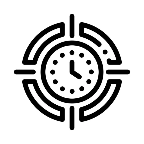 Ziel Uhr Zeit Symbol Vektor Umriss Illustration — Stockvektor