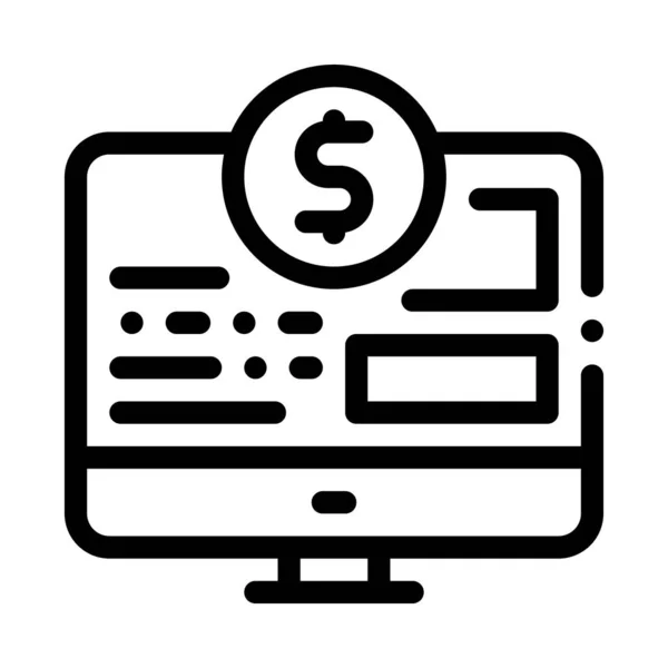 Money Web Site Icon Vector Outline Illustration — Stock Vector