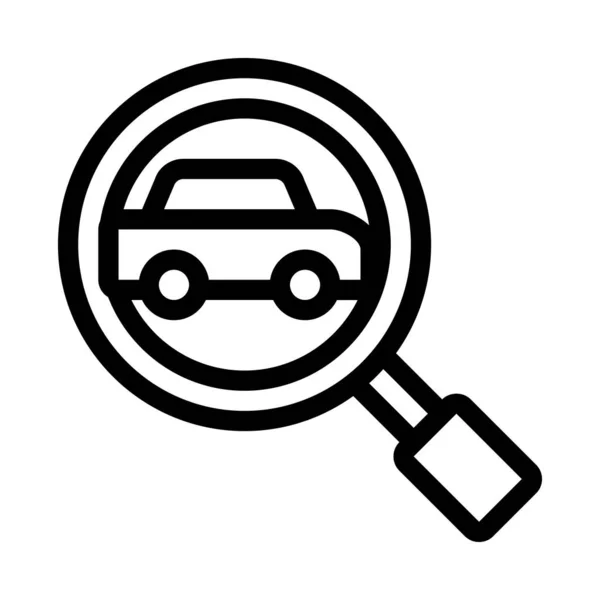 Auto suchen Symbol Vektor Umriss Illustration — Stockvektor