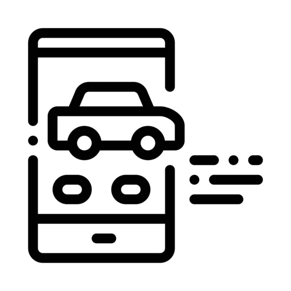 Auto Telefon Bildschirm Symbol Vektor Umriss Abbildung — Stockvektor