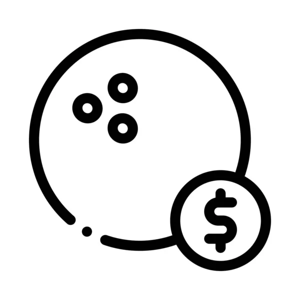 Bowling Ball Coin Icon Vector Outline Illustratie — Stockvector