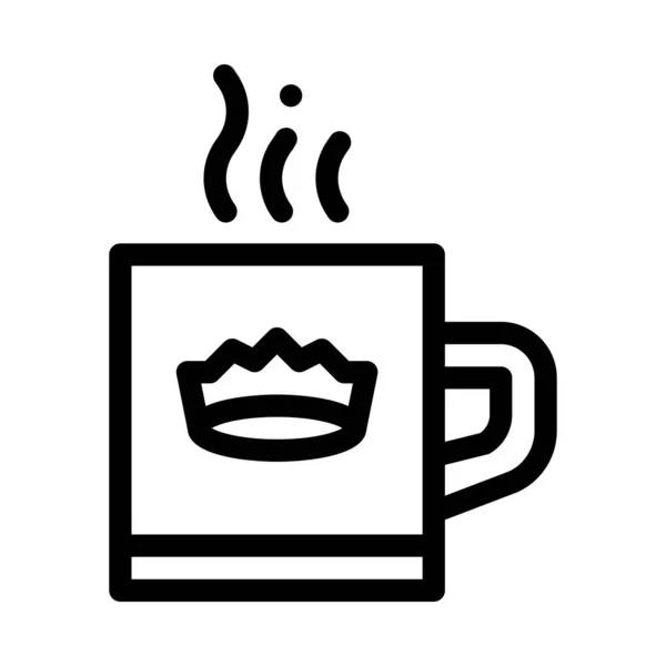 Crown Drink Cup Icon Vector Outline Illustration — 스톡 벡터