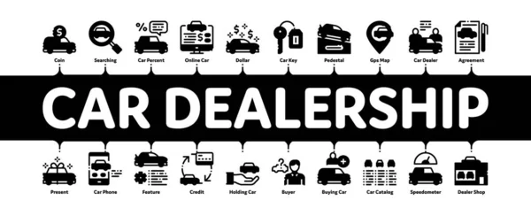 Auto Dealership Shop Minimal Infographic Banner Vector — Stockvector