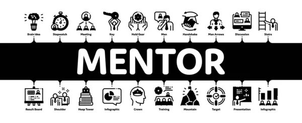 Mentor Relationship Minimalny Wektor Infografiki — Wektor stockowy