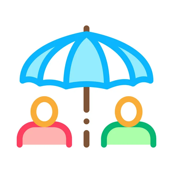 Human Umbrella Icon Vector Outline Illustration — Stock Vector
