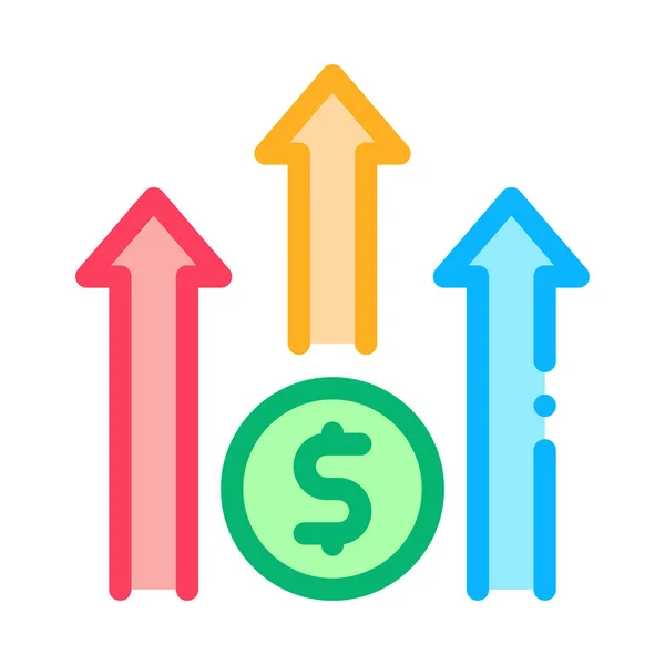 Illustration vectorielle d'aperçu d'icône de dollar de flèche de croissance — Image vectorielle
