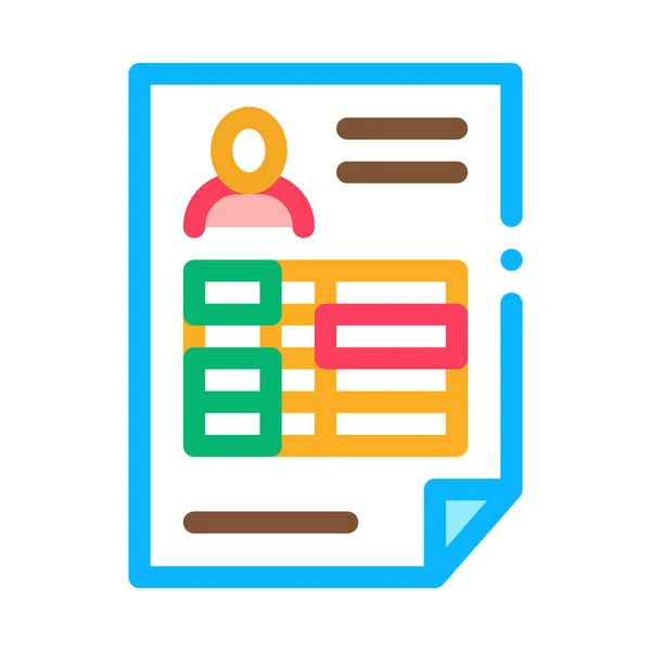 Fiche de profil Illustration vectorielle de contour d'icône — Image vectorielle