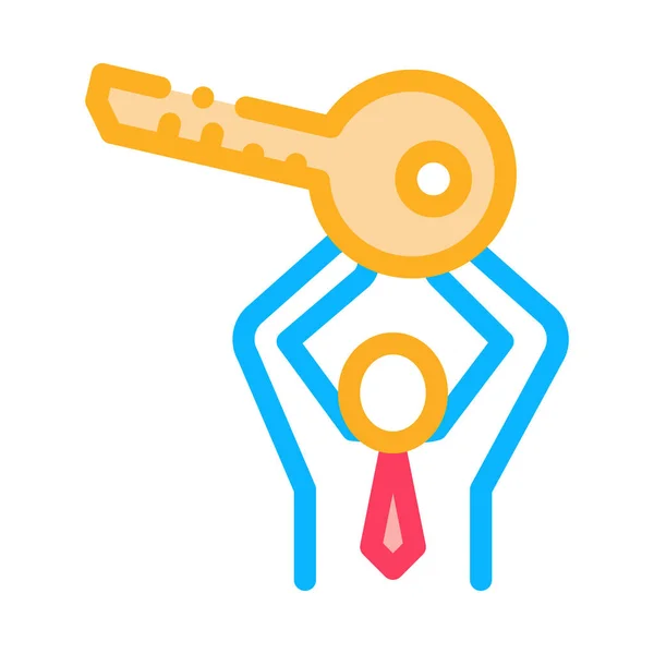 Ilustração chave do esboço do vetor do ícone da preensão do homem — Vetor de Stock