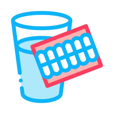 Teeth Water Glass Icon Vector Outline Illustration