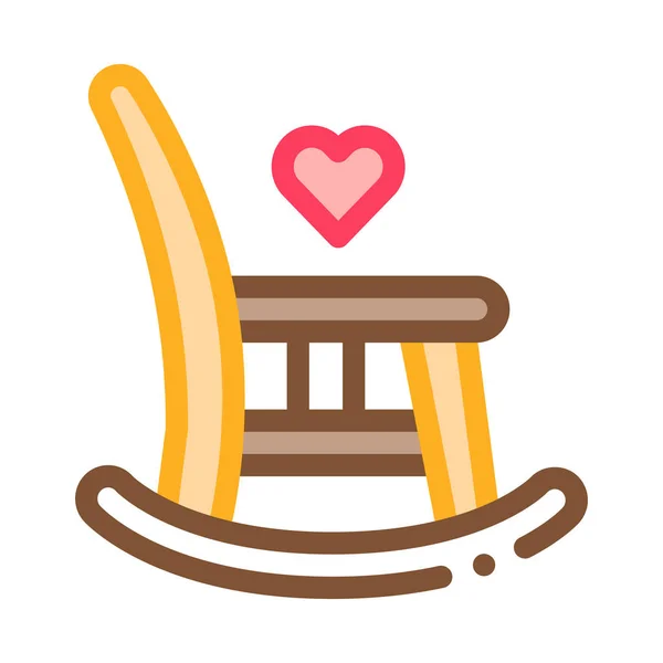 Rocking Chair Icon Vector Outline Illustration — 스톡 벡터
