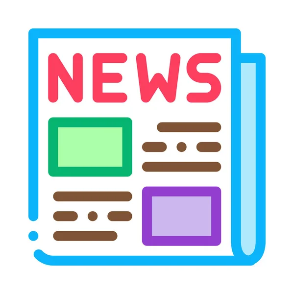 News Newspaper Icon Vector Outline Illustration — Stockový vektor