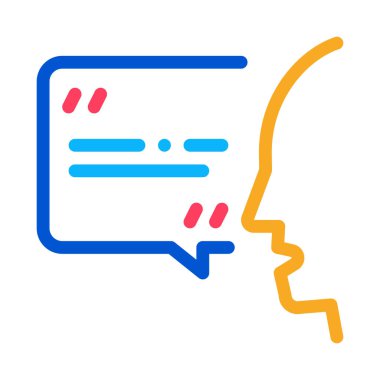 İnsan Konuşan Simge Vektör Özeti Çizimi