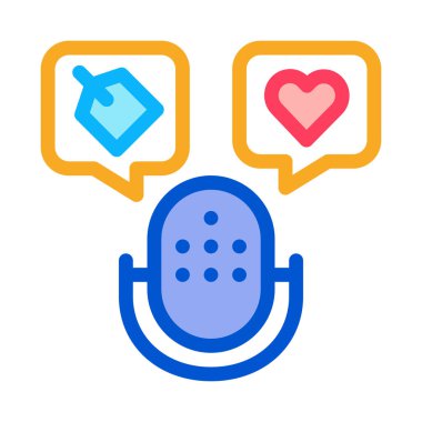 Mikrofon Etiketi Simgesi Vektör Özeti ResmiComment