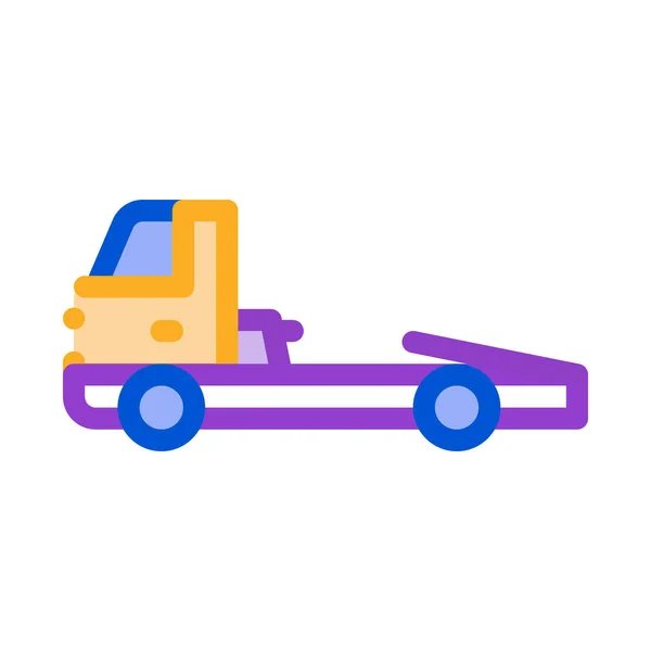 Tow Cargo Truck Icon Vector Outline Illustration — 스톡 벡터
