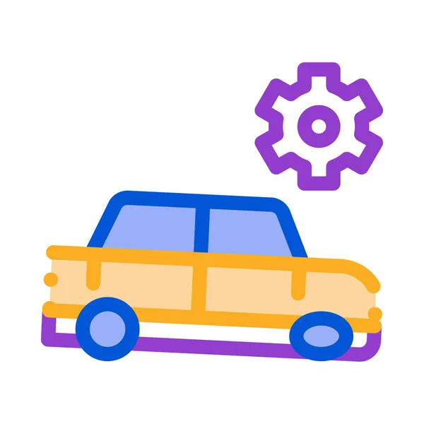 Gebroken Car Gear Icon Vector Overzicht Illustratie — Stockvector