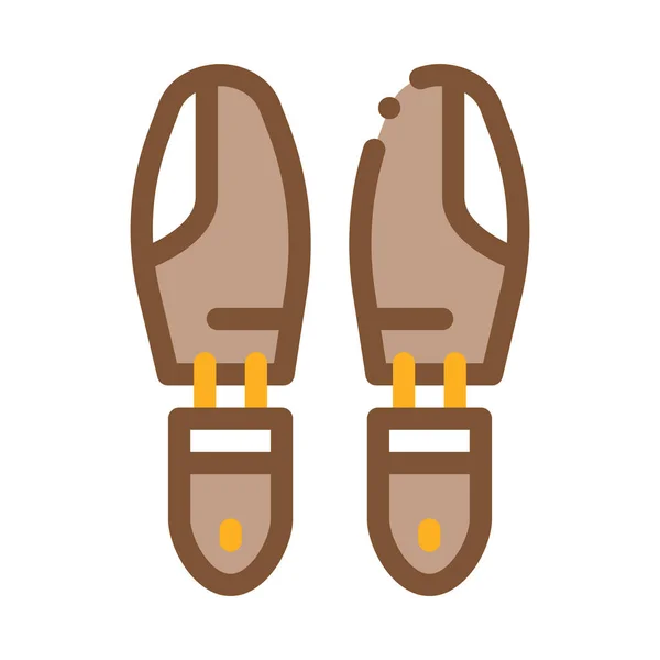 Zapato Sole Detalle Icono Vector Esquema Ilustración — Vector de stock