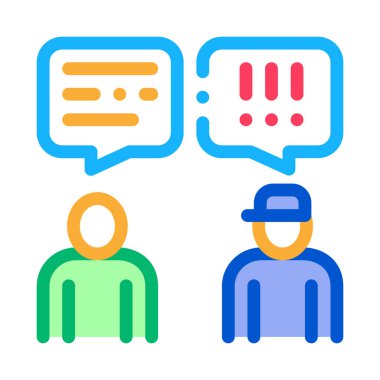 Erkek Konuşması Subay Simgesi Vektör Özeti Çizimi