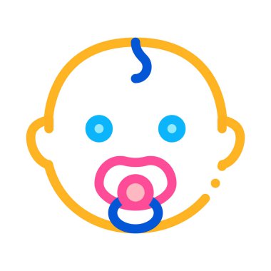 Bebek Çocuk Başı Simge Vektör Özeti Çizimi