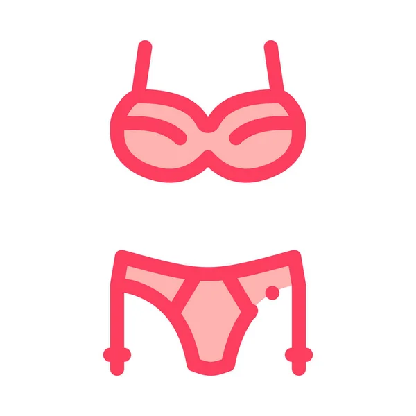 Icono de ropa interior sexy Vector Esquema Ilustración — Archivo Imágenes Vectoriales