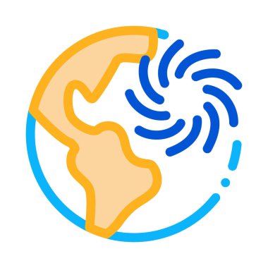 Siklon Gezegeni Simge Vektör Özeti Çizimi