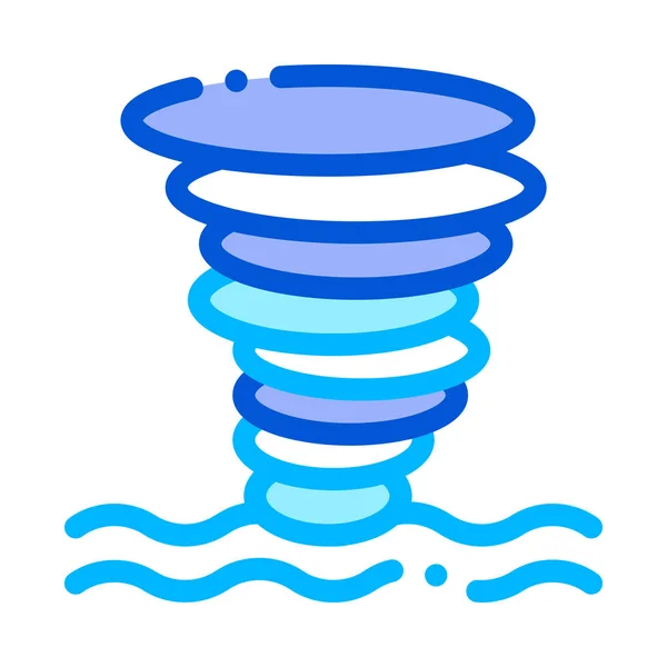 Tornado Meerwasser Symbol Vektor Umriss Illustration — Stockvektor