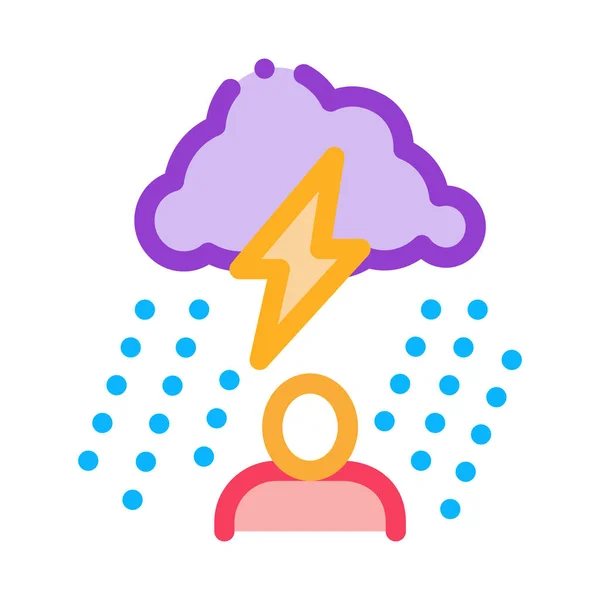 Rainy Cloud Man Icon Vector Outline Illustration — Stock Vector