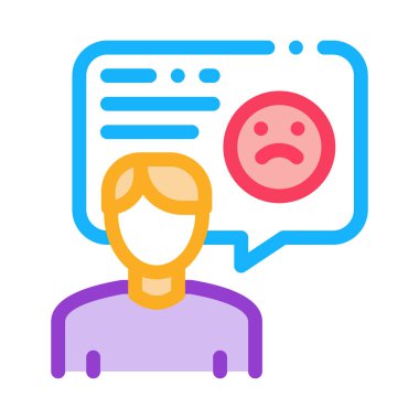 Üzgün Adam Simge Vektör Özeti Resimlemesi