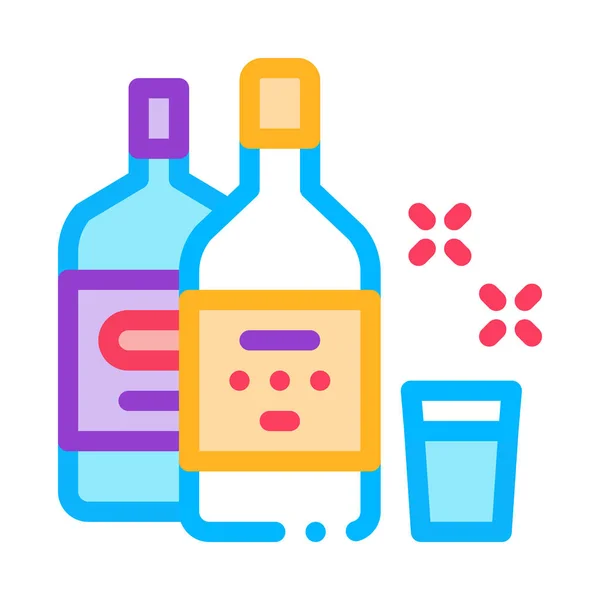 Drinkfles Beker Pictogram Vector Overzicht Illustratie — Stockvector