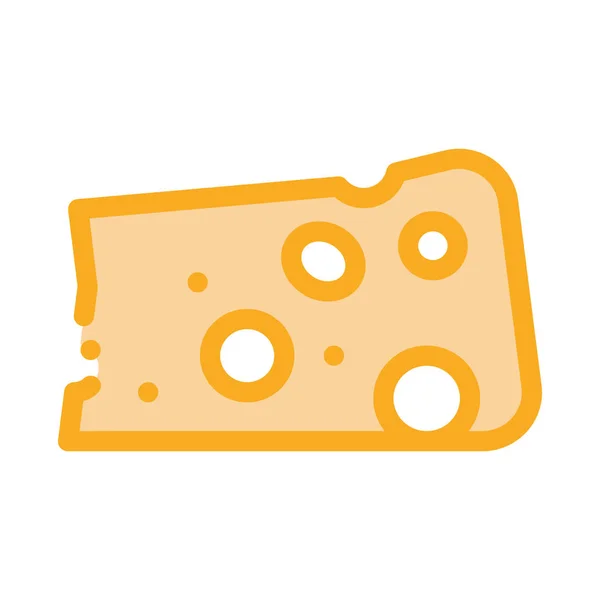 Illustrazione del profilo vettoriale dell'icona del formaggio pezzo — Vettoriale Stock