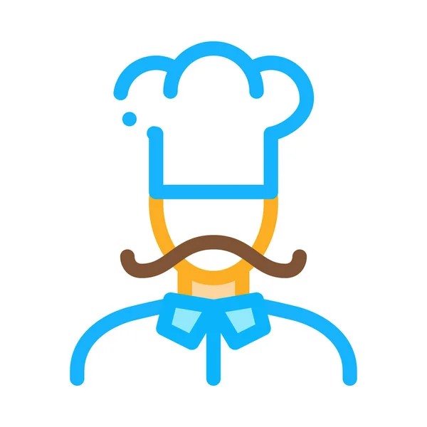 Cuoco Silhouette icona vettoriale Outline Illustrazione — Vettoriale Stock