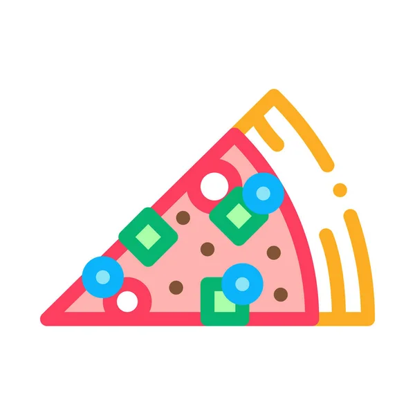 Pièce d'illustration vectorielle de contour d'icône de pizza — Image vectorielle