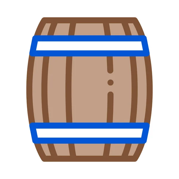 Wooden Barrel Icon矢量示意图 — 图库矢量图片
